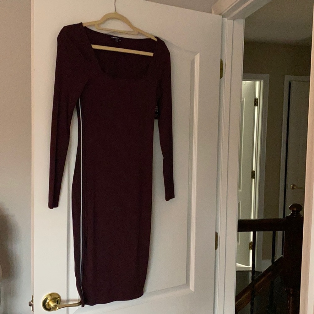 Maroon cotton dress